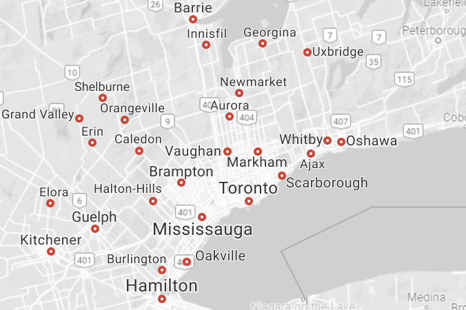 places we serve on a map